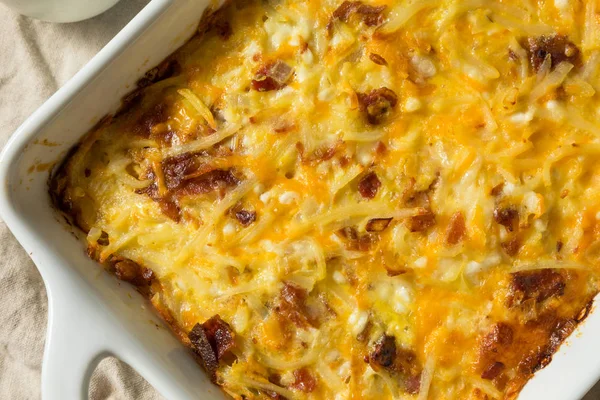 Homemade Bacon Amish Breakfast Casserole — Stock Photo, Image