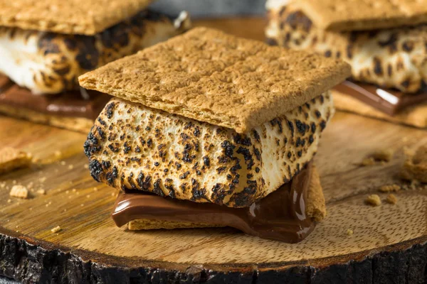 Homemade Gooey Smores Sandwiches — Stock Photo, Image