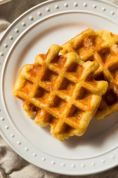 Hausgemachte belgische Zuckerwaffeln — Stockfoto