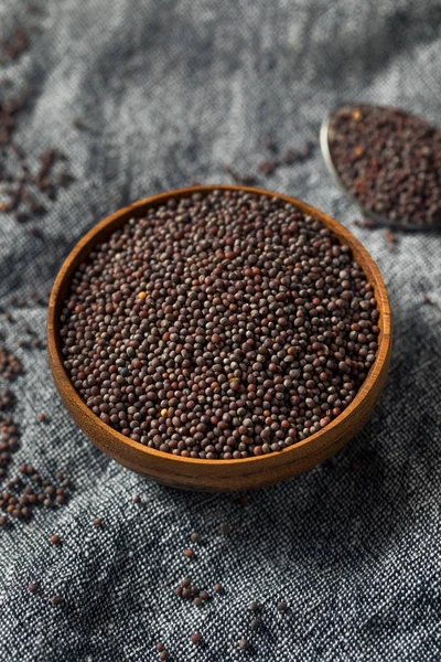Rauwe biologische bruin Mustards zaden — Stockfoto