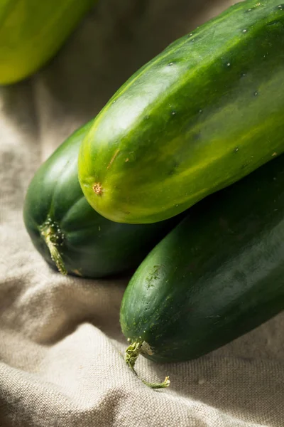 Rauwe groene biologische komkommers — Stockfoto