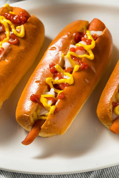 Domowe wegańskie marchew Hot dogi — Zdjęcie stockowe