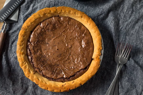 Brownie casera de chocolate Pie —  Fotos de Stock