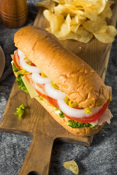 Homemade Turkey Sub Sandwich — стокове фото