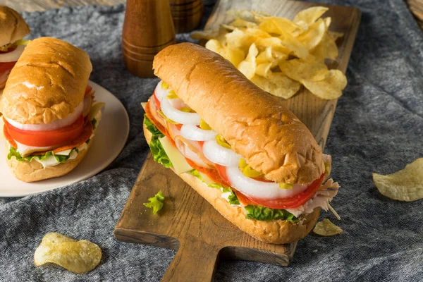 Casero pavo sub sándwich — Foto de Stock