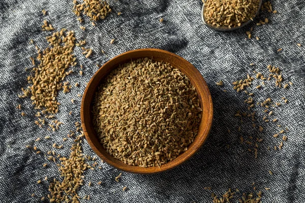 Rauw Bruin Biologisch Ajwain Zaad — Stockfoto