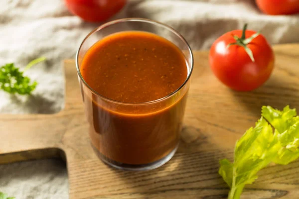 Jus Tomate Épicé Maison Dans Verre — Photo