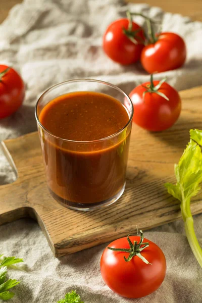 Domowej Roboty Pikantny Sok Pomidorowy Szklance — Zdjęcie stockowe