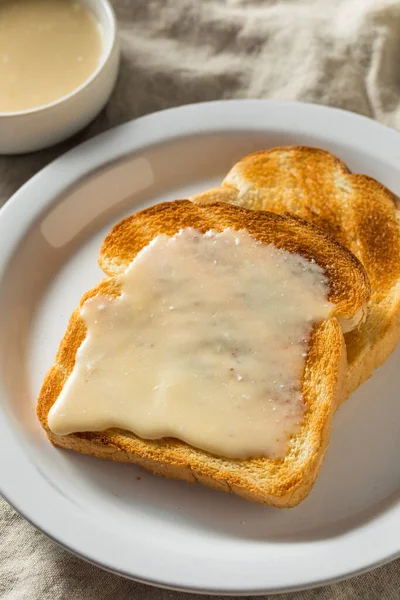 Domácí Javorový Sirup Máslo Toast Připraven Jídlu — Stock fotografie