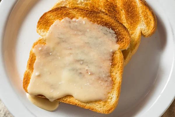 Homemade Maple Syrup Butter Toast Ready Eat — Stock Photo, Image