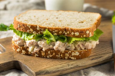 Homemade Fresh Tuna Salad Sandwich with Lettuce clipart