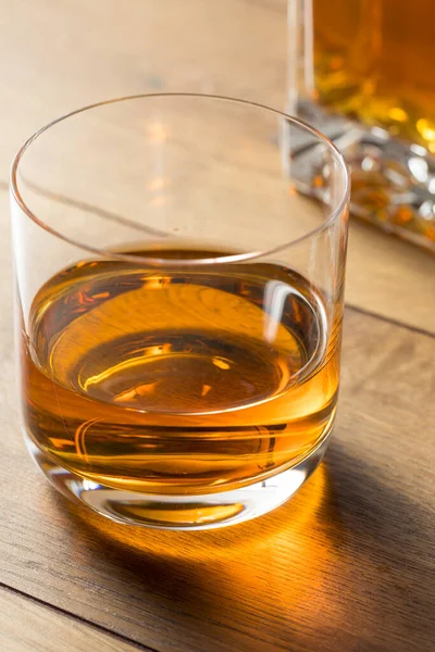 Boozy Alcoholic Whiskey Neat Rocks Glass — Stock Photo, Image