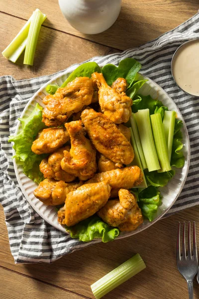 Homemade Spicy Buffalo Chicken Wings Ranch — Stock Photo, Image