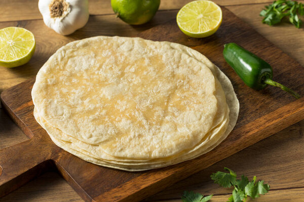Homemade Fresh Flour Tortillas Ready to Cook