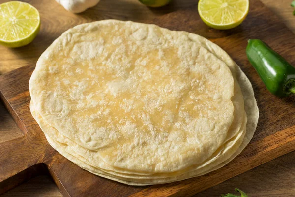 Homemade Fresh Flour Tortillas Ready Cook — Stock Photo, Image