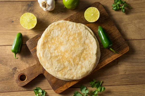 Homemade Fresh Flour Tortillas Ready Cook — Stock Photo, Image
