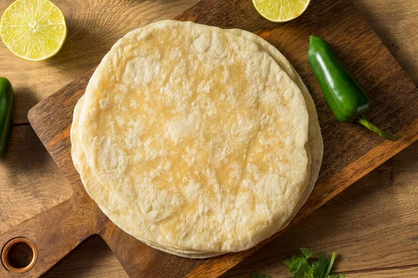 Homemade Fresh Flour Tortillas Ready Cook — Stock Photo, Image