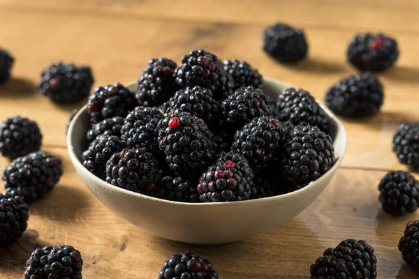 Raw Organic Fresh Blackberries Bowl — Stock Photo, Image