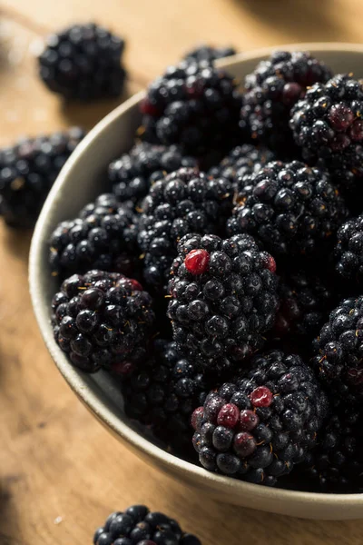 Raw Organic Fresh Blackberries Bowl — Stock Photo, Image