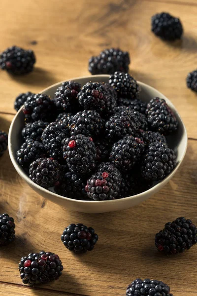 Raw Organic Fresh Blackberries Bowl — Stock Photo, Image