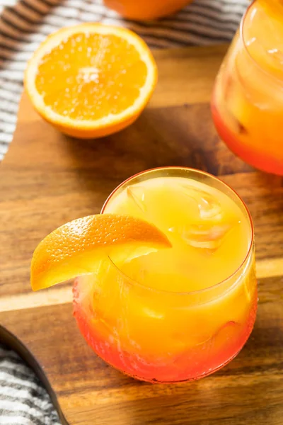 Boozy Refresh Tequila Sunrise Cocktail Grenadine — стокове фото