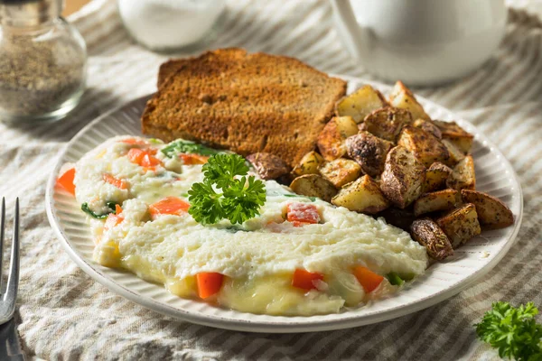 Omlette Vegetariano Casero Sano Del Huevo Con Los Vegetales — Foto de Stock