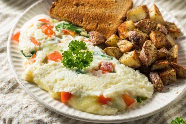 Healthy Homemade Eggwhite Vegetarian Omlette Veggies — Stock Photo, Image