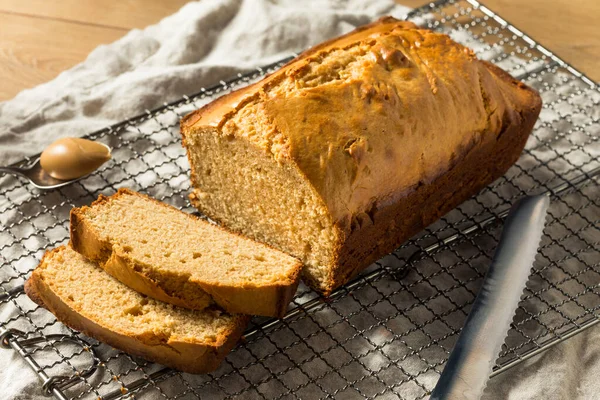 Homemade Peanut Butter Bread Loaf Pan — Stock Photo, Image