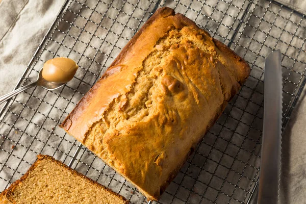 Homemade Peanut Butter Bread Loaf Pan — Stock Photo, Image