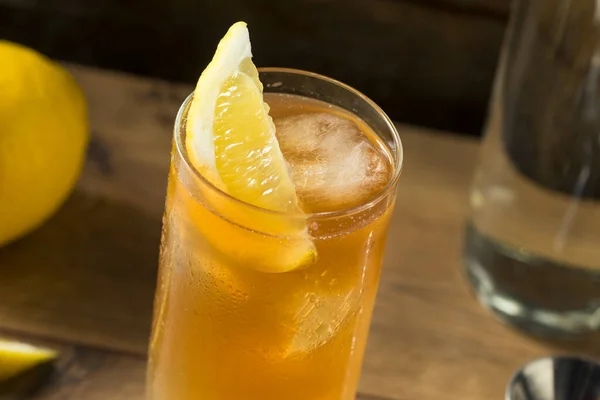 Boozy Long Island Iced Tea Cocktail Lemon — Stock Photo, Image