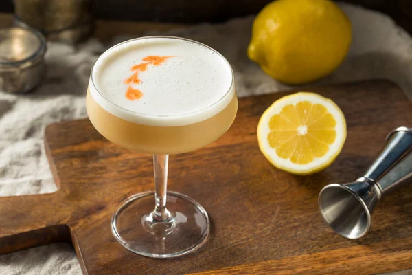 Bebida Casera Pisco Sour Cocktail Con Bíter — Foto de Stock