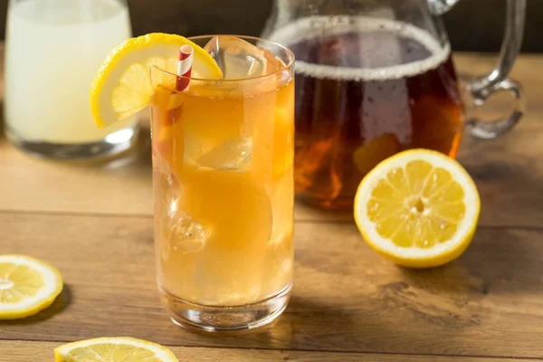 Refreshing Cold Lemonade Iced Tea Lemon — Stock Photo, Image