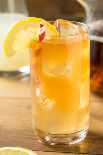 Refreshing Cold Lemonade Iced Tea Lemon — Stock Photo, Image