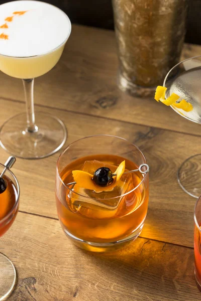 Boozy Classic Cocktail Assortment Martini Old Fashioned Negroni — 스톡 사진