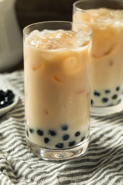 Refreshing Homemade Boba Milk Tea with Tapioca Pearls