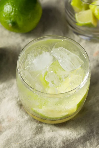 Refreshing Cold Caipirinha Cocktail Cachaca Lime — Stock Photo, Image