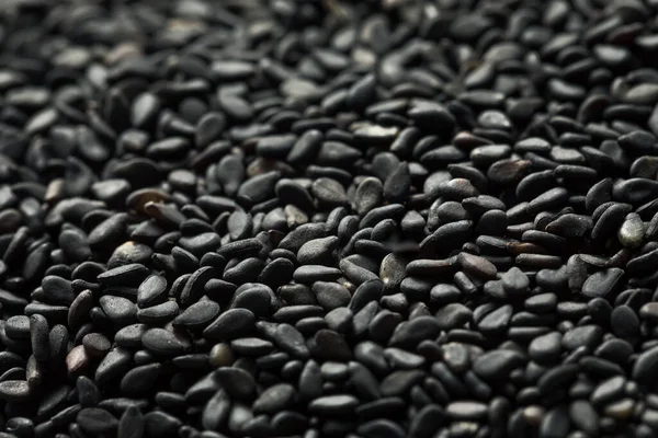Raw Dry Organic Black Sesame Seeds Bowl — Stock Photo, Image