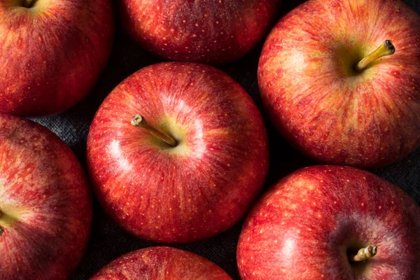 Raw Red Organic Gala Äpplen Grupp — Stockfoto