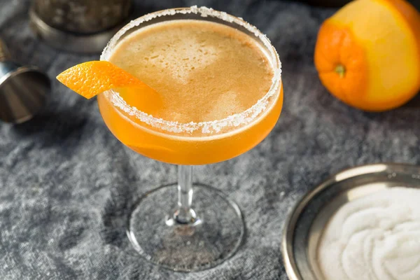 Boozy Orange Sidecar Cocktail Med Sockerkant — Stockfoto