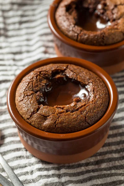 Zelfgemaakte Chocoalte Gesmolten Lava Cake Klaar Eten — Stockfoto