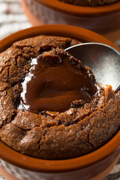 Zelfgemaakte Chocoalte Gesmolten Lava Cake Klaar Eten — Stockfoto