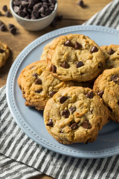 Hemlagad Varm Choklad Chip Cookies Redo Att Äta — Stockfoto