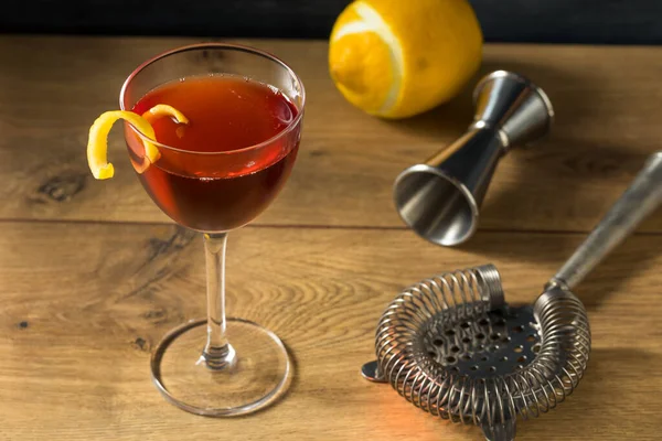 Zelfgemaakte Classic Old Pal Cocktail Met Whiskey Vermouth — Stockfoto