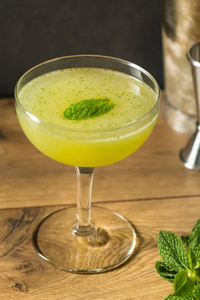 Cocktail Alla Menta Southside Rinfrescante Fatto Casa Con Gin Lime — Foto Stock