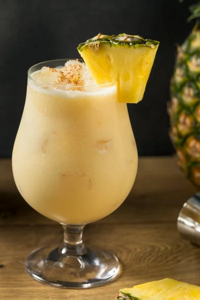 Boozy Pineapple Painkiller Cocktail Coconut Cream Nutmeg — 스톡 사진