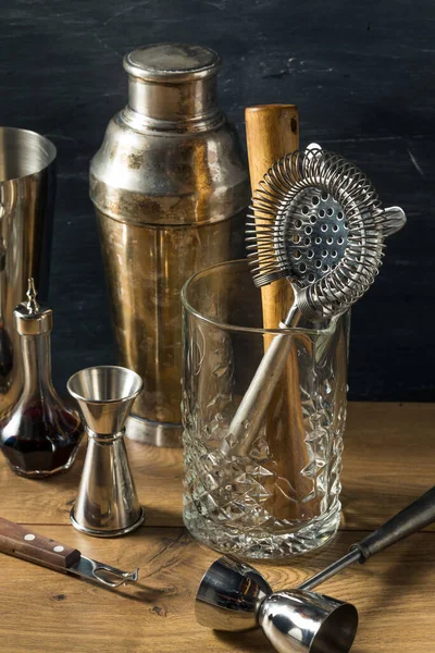 Metall Klassische Barkeeper Bar Tools Zur Herstellung Von Cocktails Und — Stockfoto