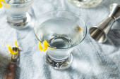 Chlastací osvěžující Gin Martini s citrónovou ozdobou