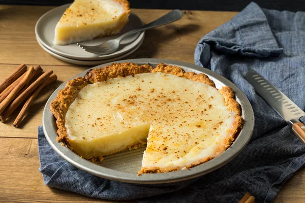 Torta Creme Açúcar Doce Caseiro Com Canela — Fotografia de Stock