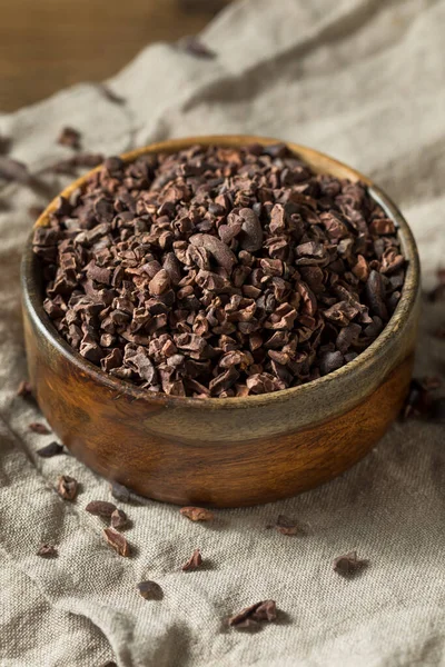 Brun Ekologisk Choklad Kakao Spetsar Skål — Stockfoto