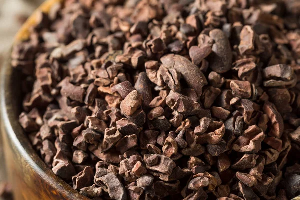 Brun Ekologisk Choklad Kakao Spetsar Skål — Stockfoto